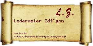 Ledermeier Zágon névjegykártya